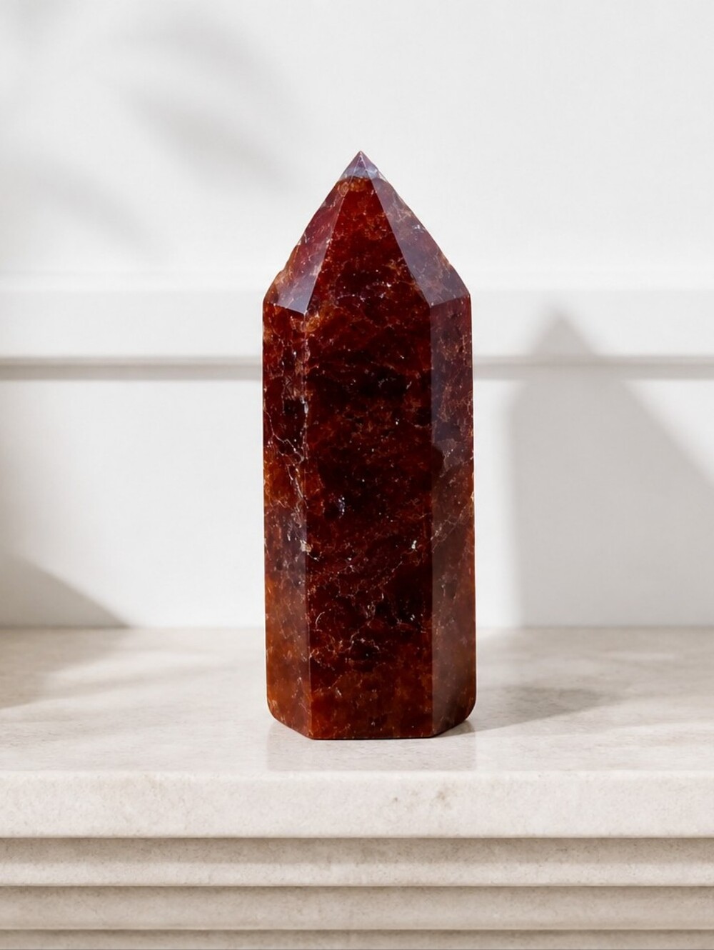Red Hematoid Quartz tower also commonly sold as Fire Quartz or Strawberry Quartz